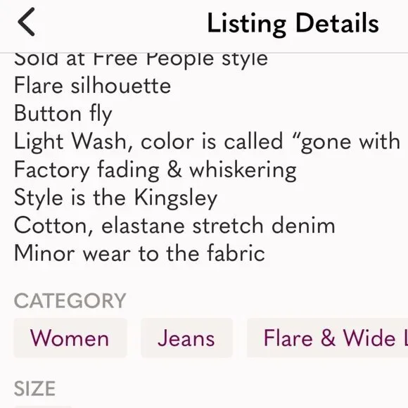 NWT Boyish Free People Kingsley Button Fly Flare Jeans | Light Wash | 25 - Picture 8 of 8